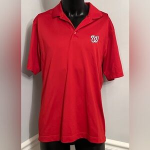 Nike Golf Dri-Fit Washington Nationals Baseball Polo Shirt Men's Size M